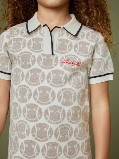 4-9 yrs SmileyWorld Knitted Polo Dress in Off White Children & Baby | Reiss