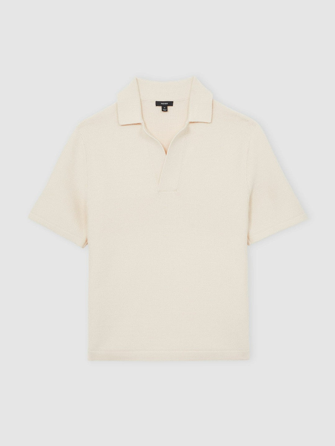 Oversize Textured Polo Shirt Cotton-Blend in Off White Men | Reiss