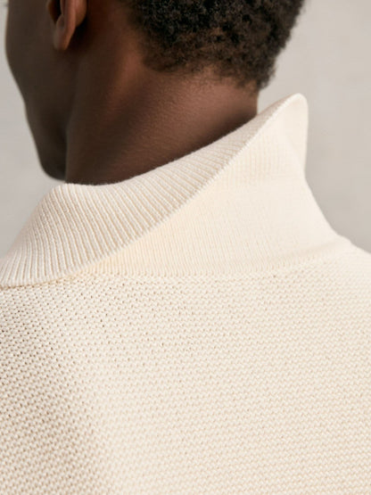 Oversize Textured Polo Shirt Cotton-Blend in Off White Men | Reiss