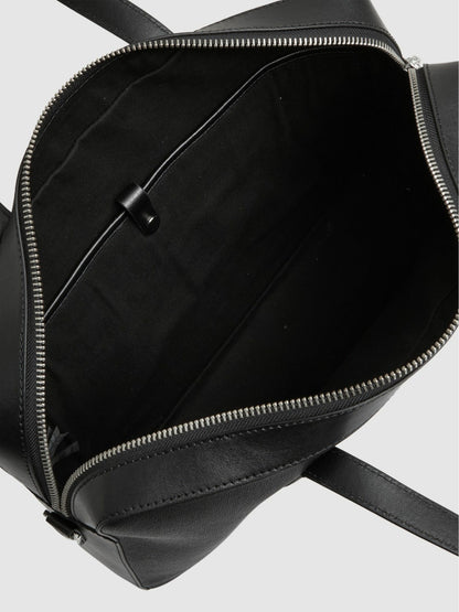 Micro-Grain Leather Briefcase in Black Men | Reiss