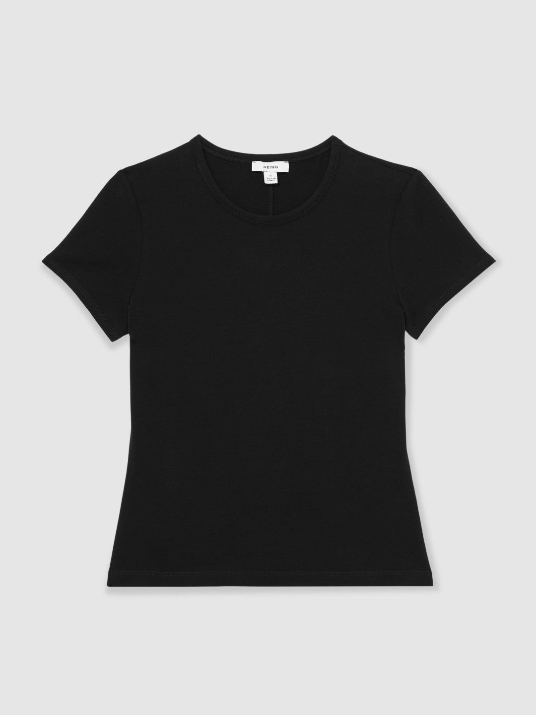 Stretch-Cotton Crew-Neck T-Shirt in Black Women | Reiss