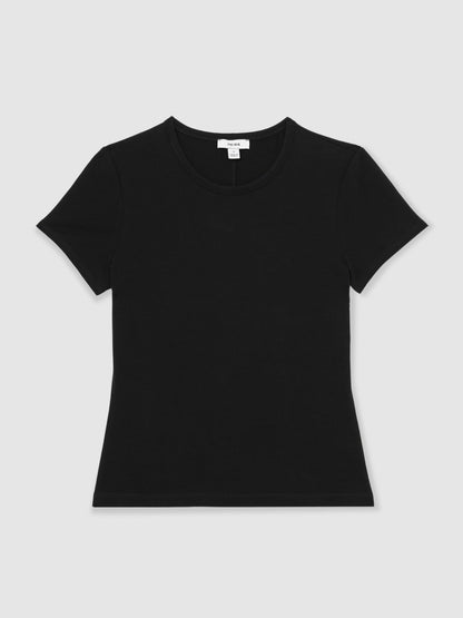 Stretch-Cotton Crew-Neck T-Shirt in Black Women | Reiss
