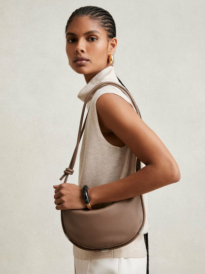 Leather Rope Strap Shoulder Bag in Neutral Women | Reiss