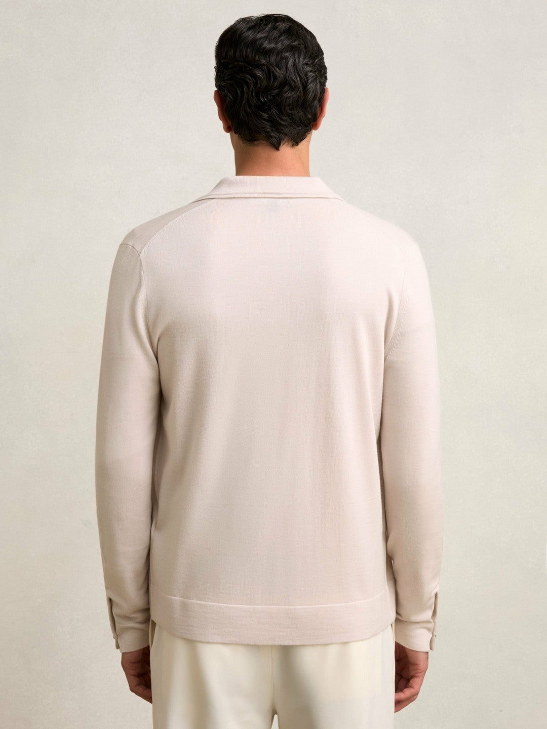 Merino Wool Button-Through Cardigan in Beige Men | Reiss