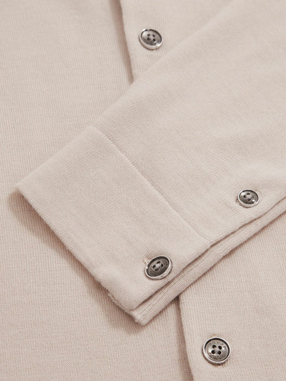 Merino Wool Button-Through Cardigan in Beige Men | Reiss