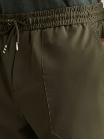 Drawstring Technical Cuffed Trousers in Green Men | Reiss