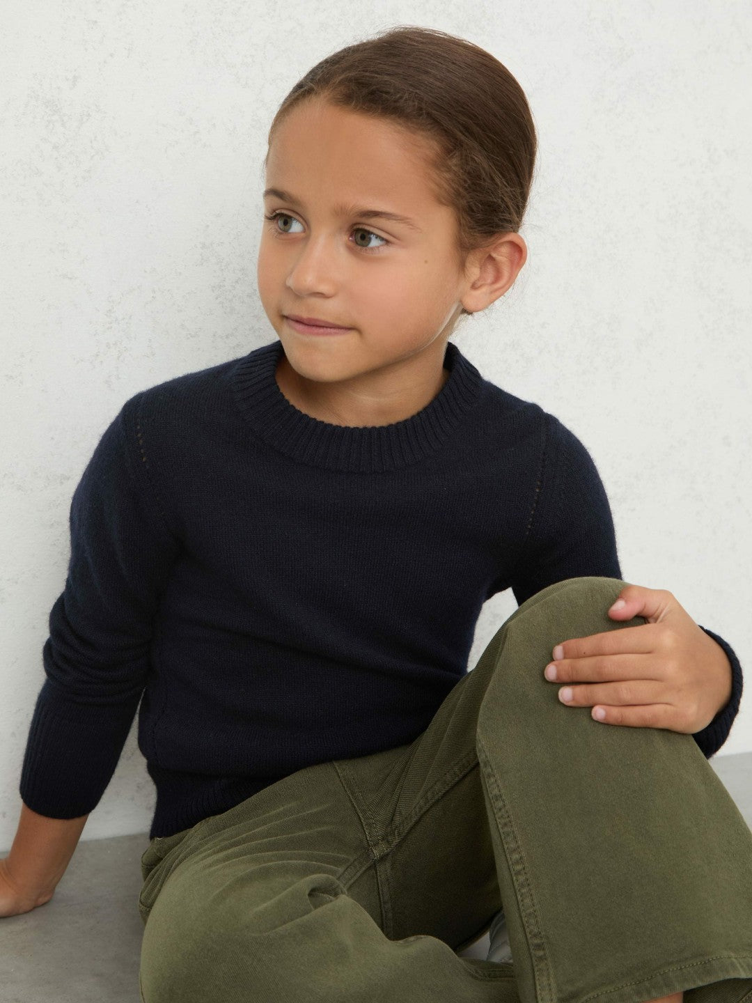 9-13 yrs Wool-Blend Open-Stitch Jumper with Cashmere in Navy Children & Baby | Reiss