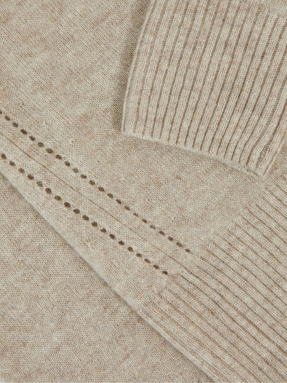 9-13 yrs Wool-Blend Open-Stitch Jumper with Cashmere in Oatmeal Children & Baby | Reiss