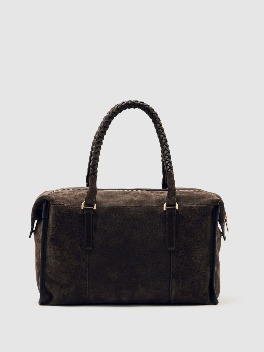 Suede Braided-Strap Bowling Bag in Chocolate Women | Reiss