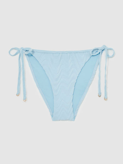 Textured Wave Bikini Bottoms in Blue Women | Reiss