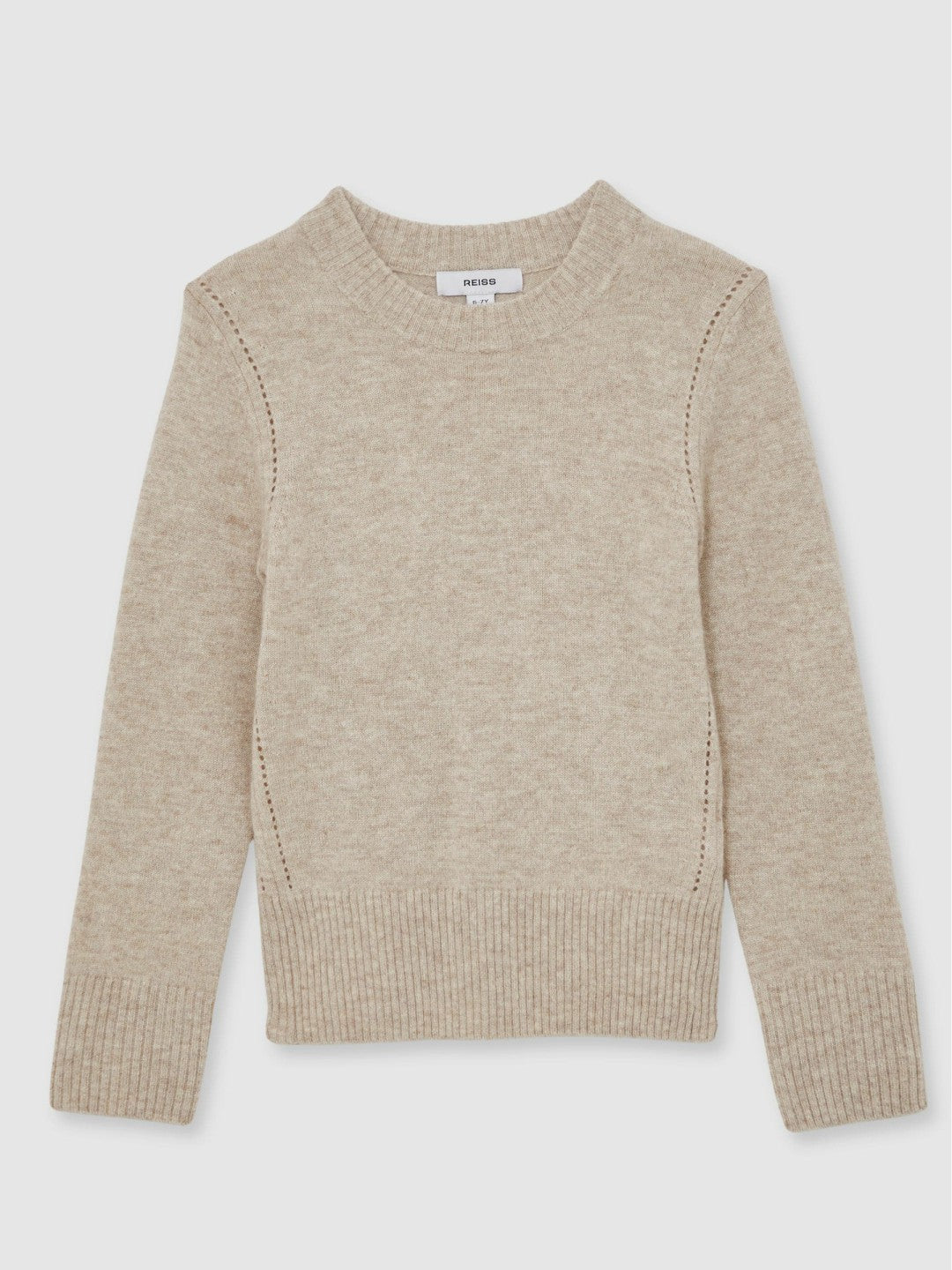 3-9 yrs Wool-Blend Open-Stitch Jumper with Cashmere in Oatmeal Children & Baby | Reiss