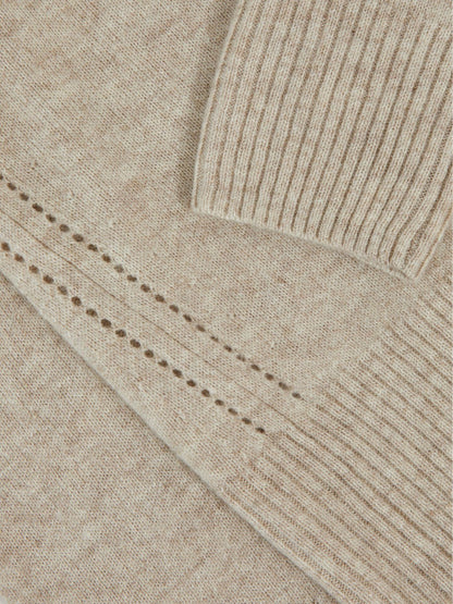 3-9 yrs Wool-Blend Open-Stitch Jumper with Cashmere in Oatmeal Children & Baby | Reiss
