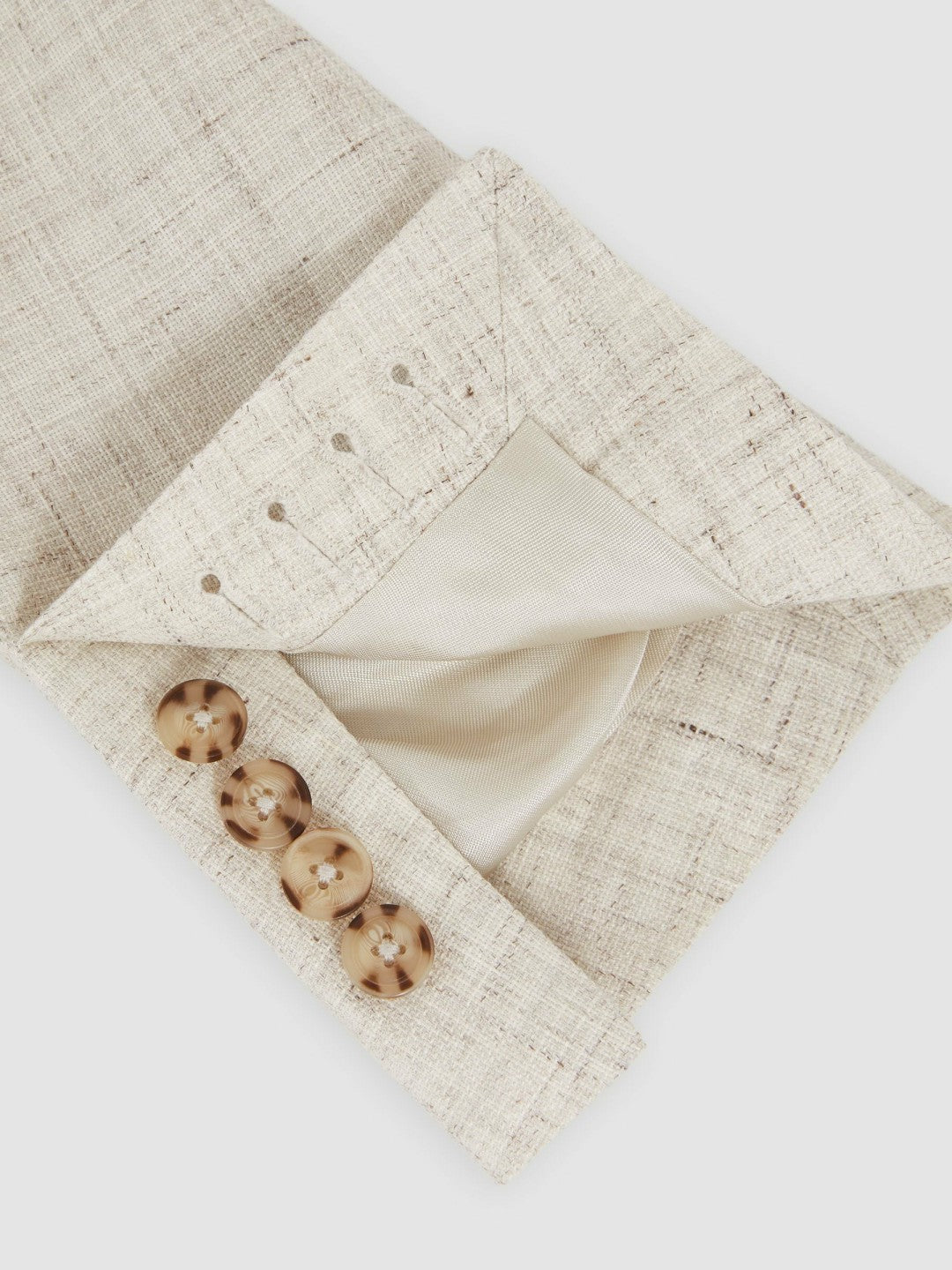 Linen-Cotton Single-Breasted Suit Blazer Slim-Fit in Stone Men | Reiss