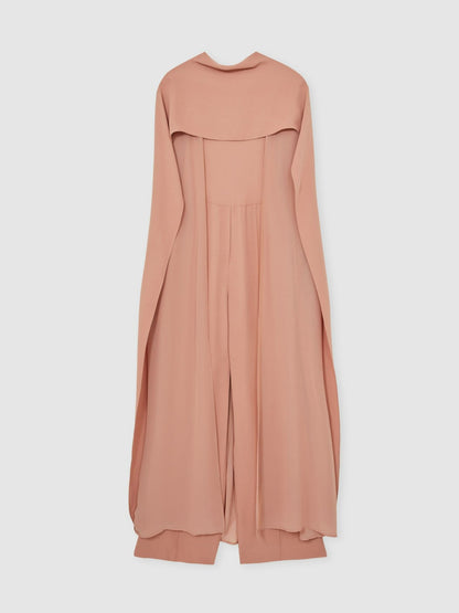 Wide-Leg Cape Jumpsuit in Pink Women | Reiss