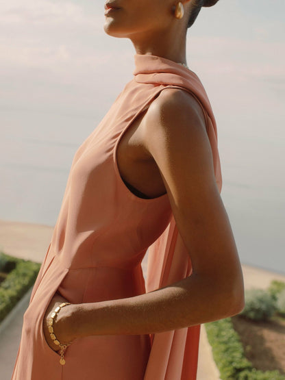 Wide-Leg Cape Jumpsuit in Pink Women | Reiss