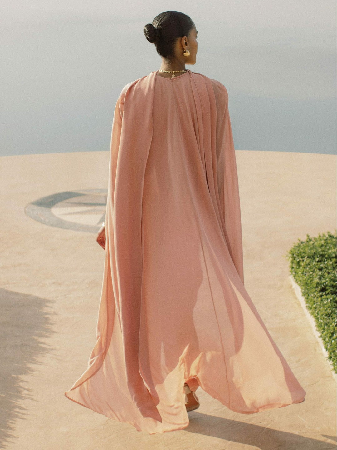 Wide-Leg Cape Jumpsuit in Pink Women | Reiss