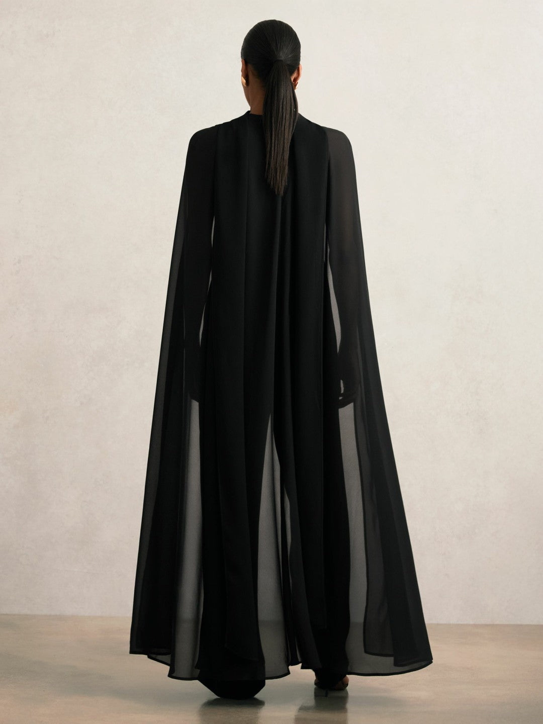 Wide-Leg Cape Jumpsuit in Black Women | Reiss
