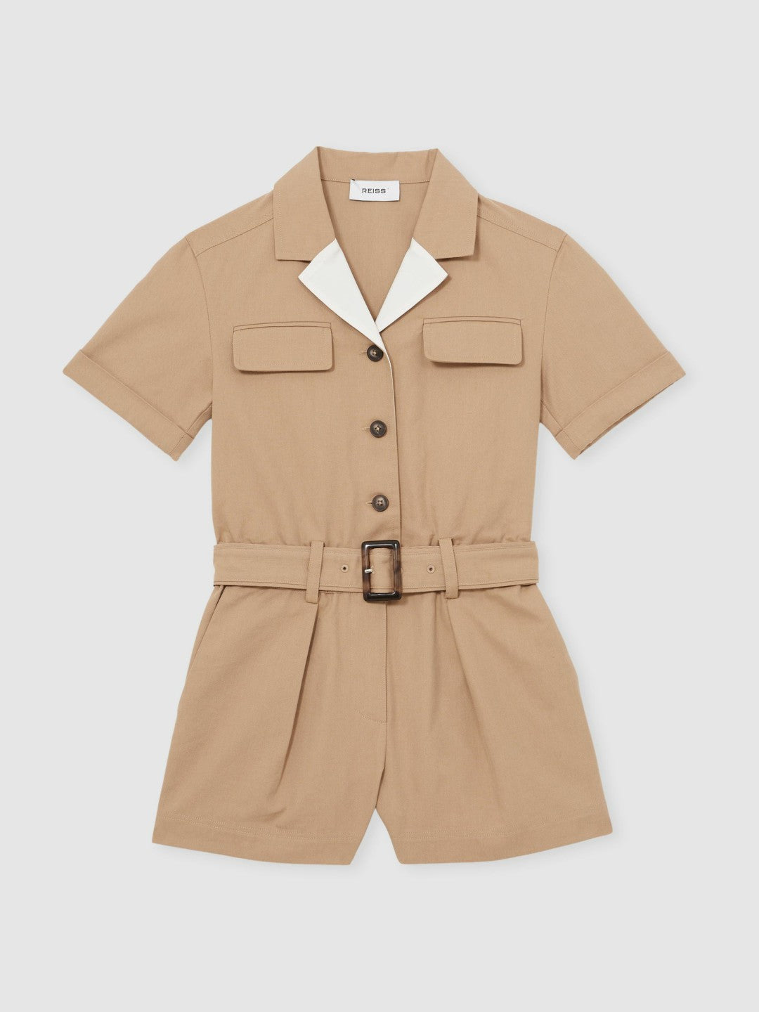 13-14 yrs Cotton-Lyocell Utility Playsuit in Camel Children & Baby | Reiss