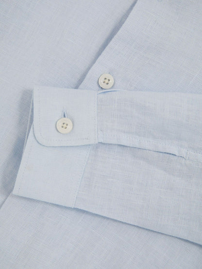 9-13 yrs Linen Cutaway Collar Shirt in Pale Blue Children & Baby | Reiss
