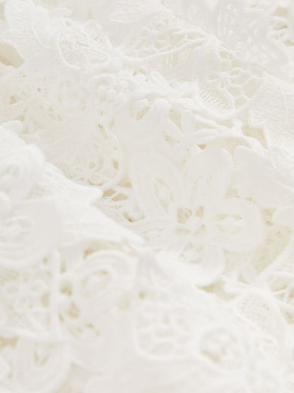 Cotton Cut Out Lace Cami Top in Ivory Women | Reiss