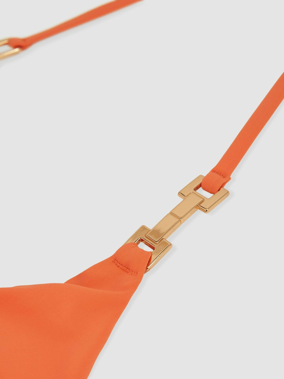 Triangle Halter Neck Bikini Top in Coral Orange Women | Reiss