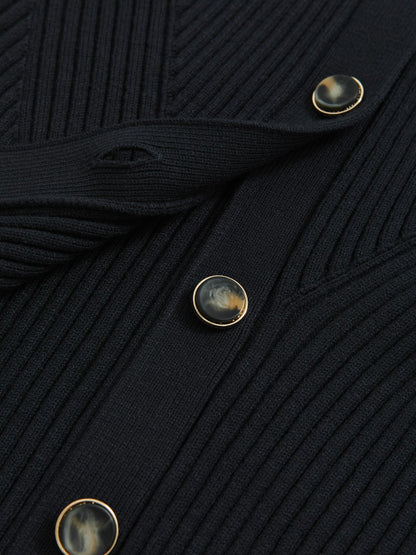 Button Front Knit Cardigan in Navy Women | Reiss