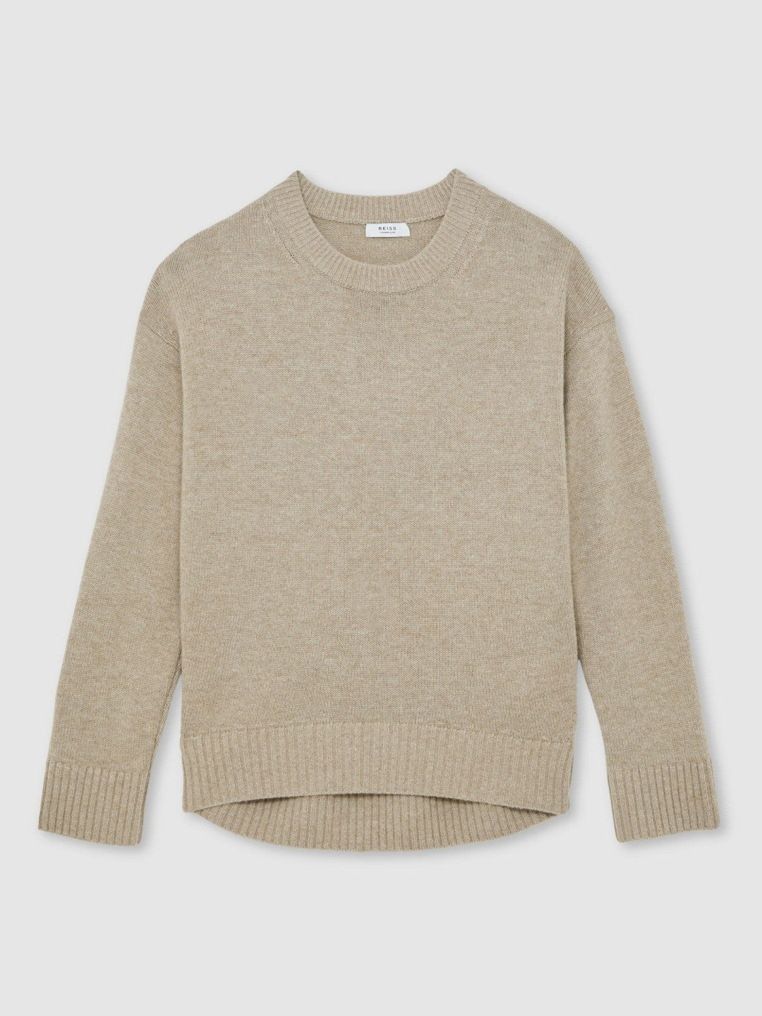 Wool-Cashmere Crew-Neck Jumper in Stone Women | Reiss