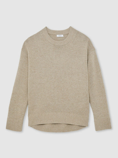 Wool-Cashmere Crew-Neck Jumper in Stone Women | Reiss
