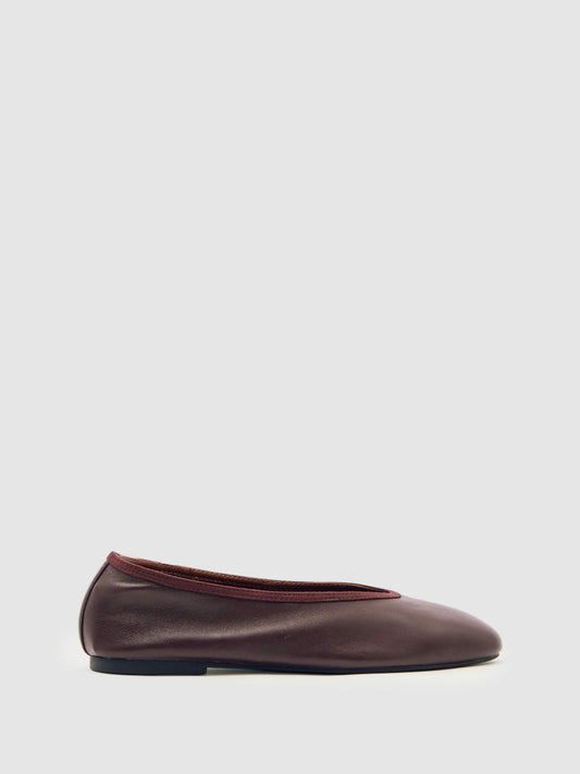 Nappa Leather Ballet Flats in Oxblood Women | Reiss