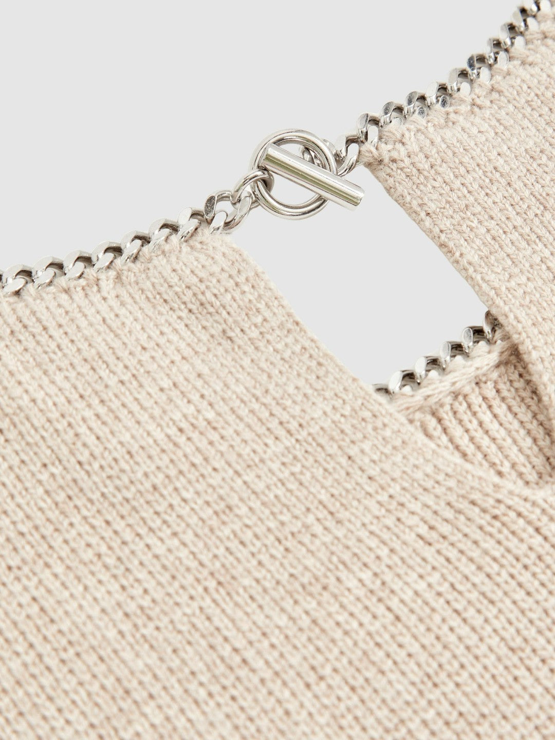 Wool-Blend Necklace-Trim Knitted Vest in Neutral Women | Reiss