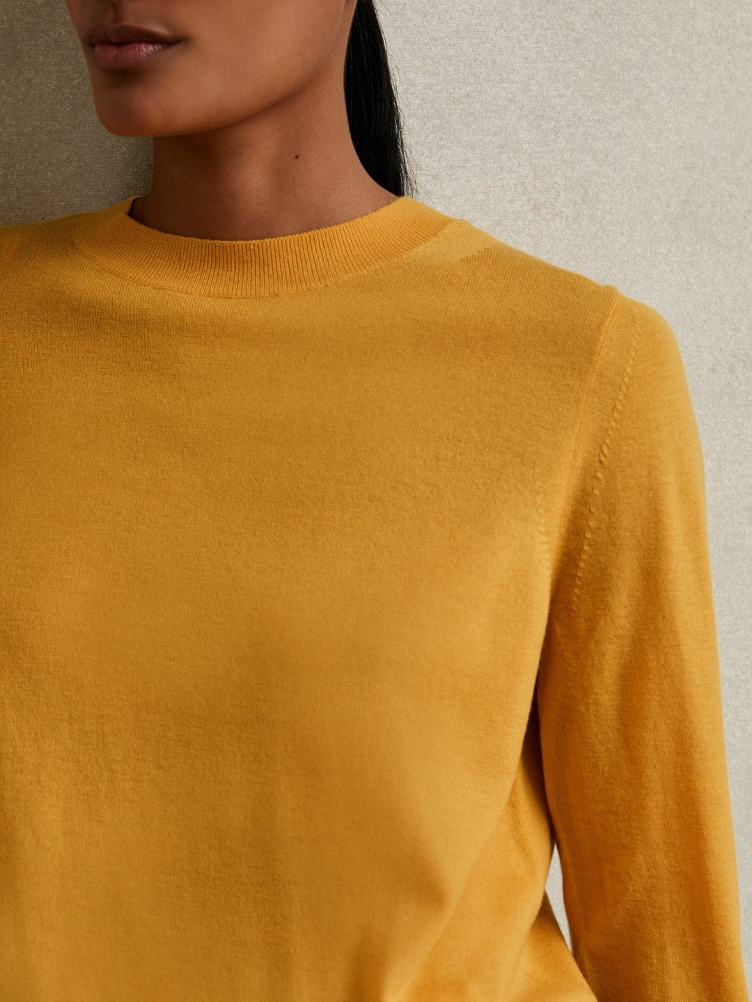 Merino Wool Crew-Neck Jumper in Yellow Women | Reiss