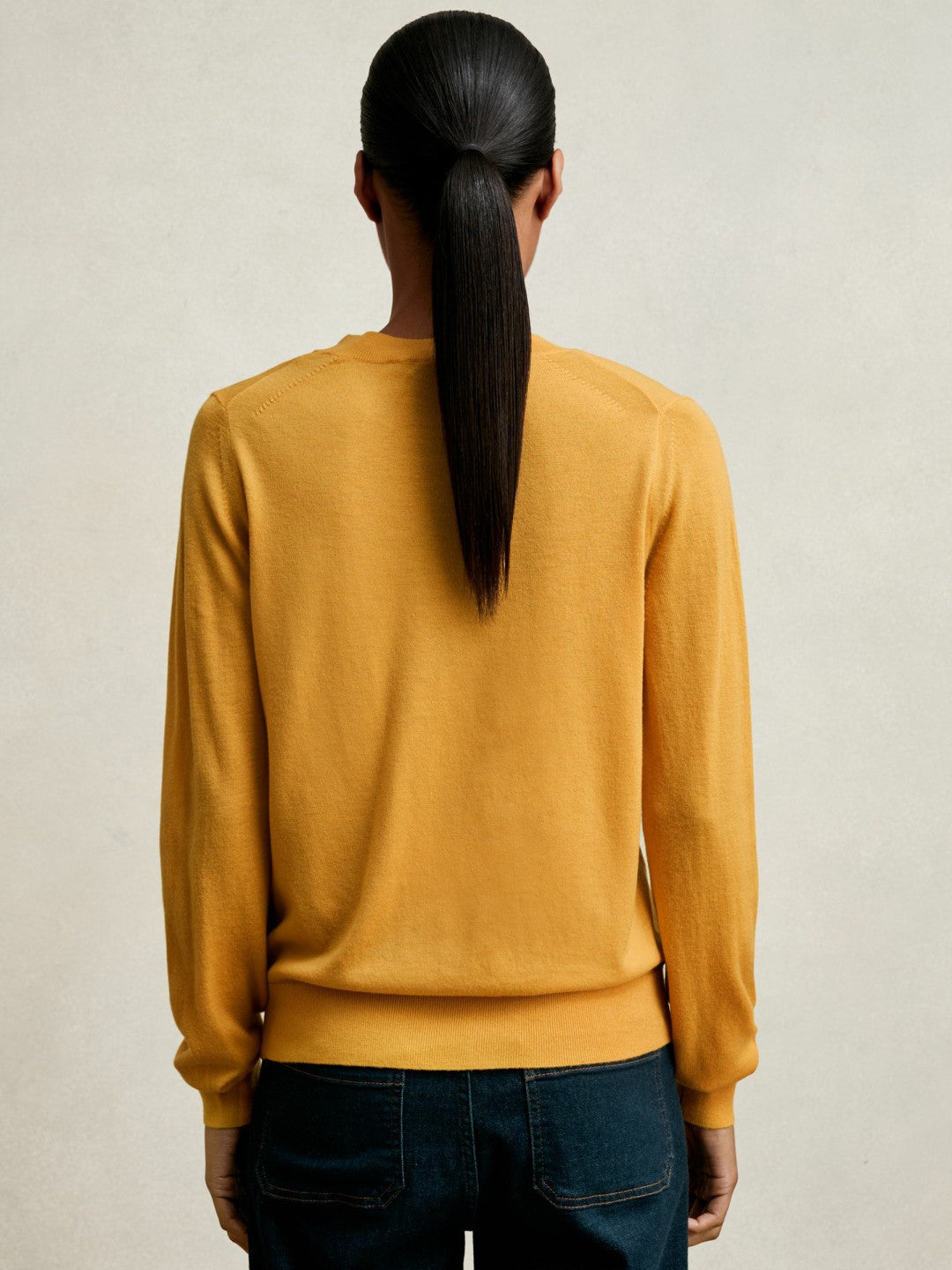 Merino Wool Crew-Neck Jumper in Yellow Women | Reiss