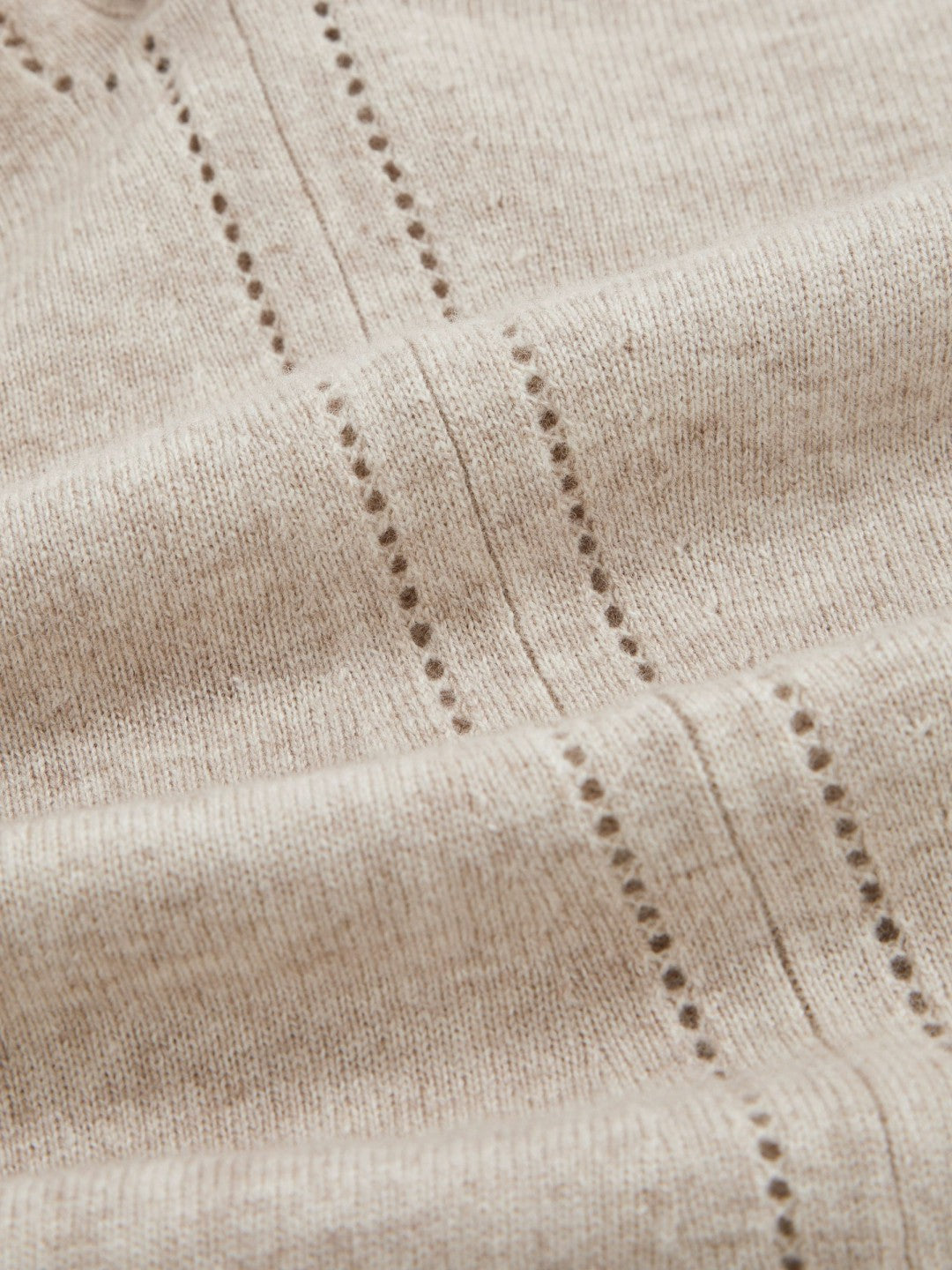 Wool-Blend Open-Stitch Jumper with Cashmere in Oatmeal Neutral Women | Reiss