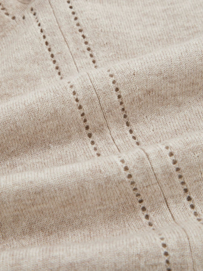 Wool-Blend Open-Stitch Jumper with Cashmere in Oatmeal Neutral Women | Reiss