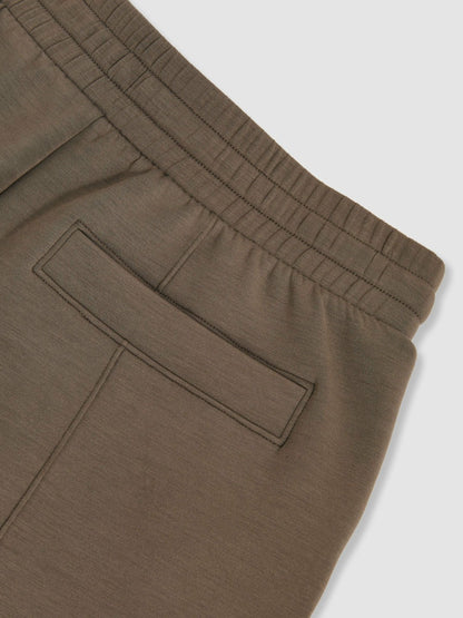 Petite Modal-Blend Interlock Wide-Leg Joggers in Khaki Green Women | Reiss