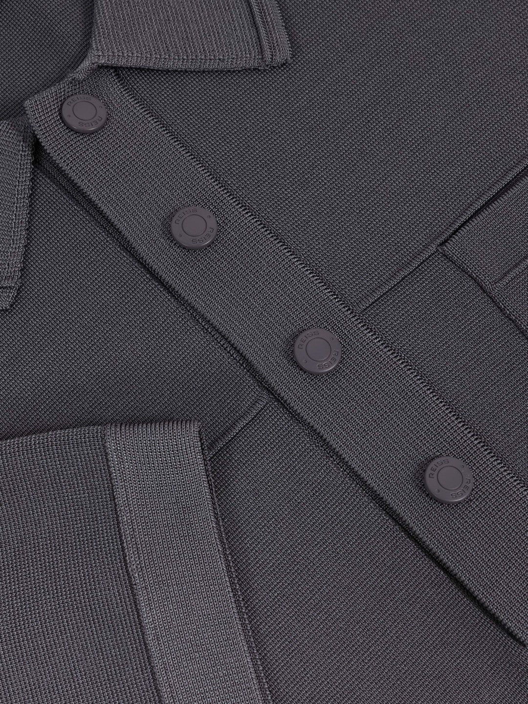 Press-Stud Seam-Detail Polo Shirt in Airforce Blue Men | Reiss
