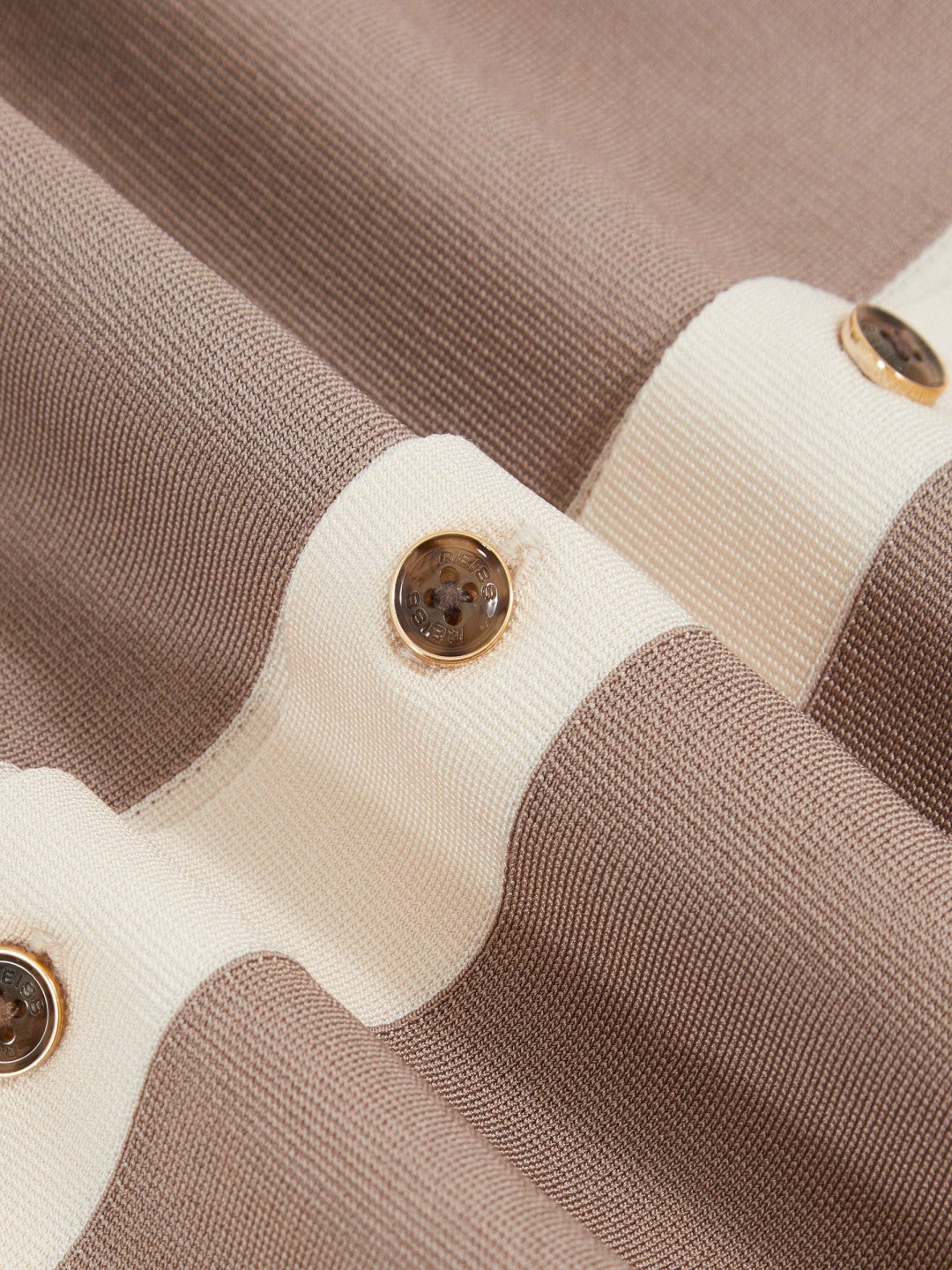 Colour-Block Cuban-Collar Knit Shirt in Taupe Brown/Light Stone Men | Reiss
