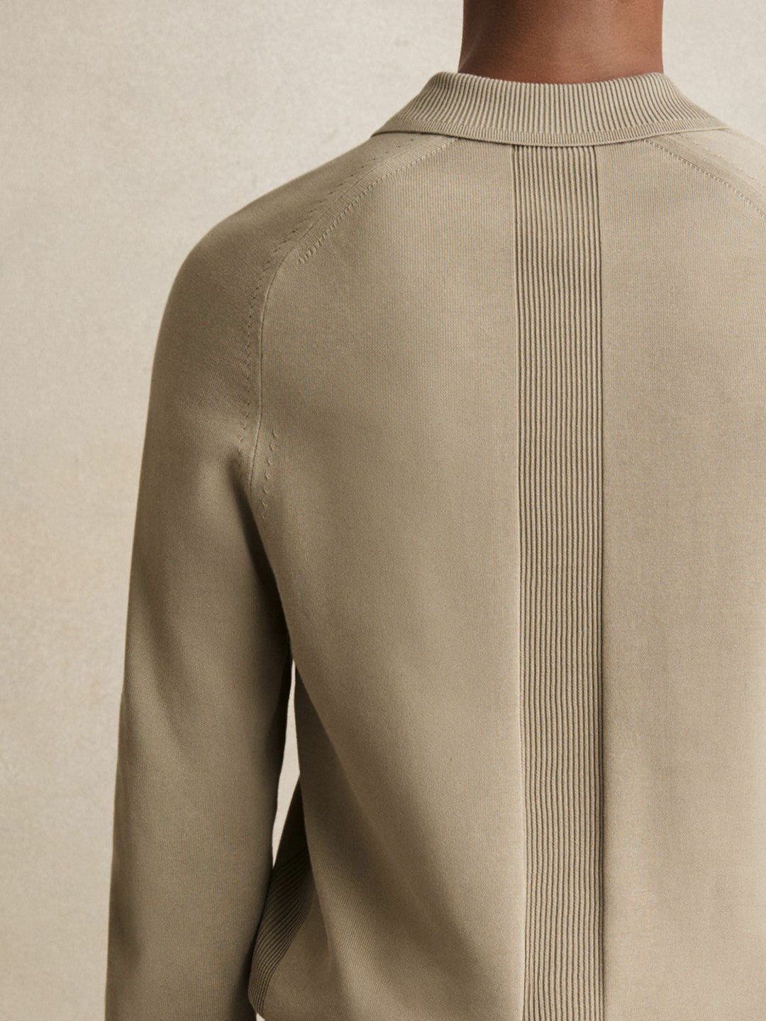 Cotton Concealed Placket Polo Shirt in Light Sage Green Men | Reiss