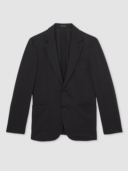 Slim-Fit Single-Breasted Jersey Suit Blazer in Navy Men | Reiss