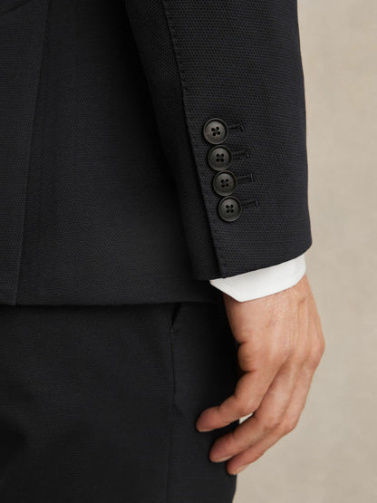 Slim-Fit Single-Breasted Jersey Suit Blazer in Navy Men | Reiss