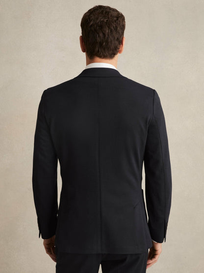 Slim-Fit Single-Breasted Jersey Suit Blazer in Navy Men | Reiss