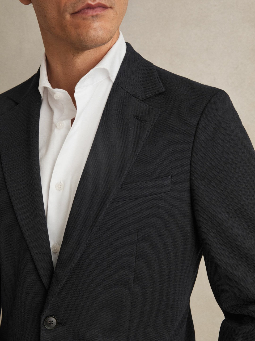 Slim-Fit Single-Breasted Jersey Suit Blazer in Navy Men | Reiss