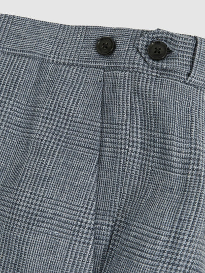 Slim Fit Linen Check Suit Trousers in Soft Blue Men | Reiss