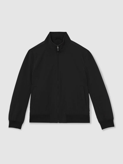 Funnel-Neck Technical Jacket in Black Men | Reiss