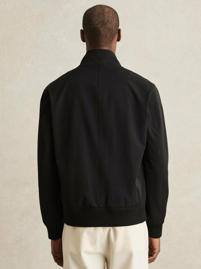 Funnel-Neck Technical Jacket in Black Men | Reiss