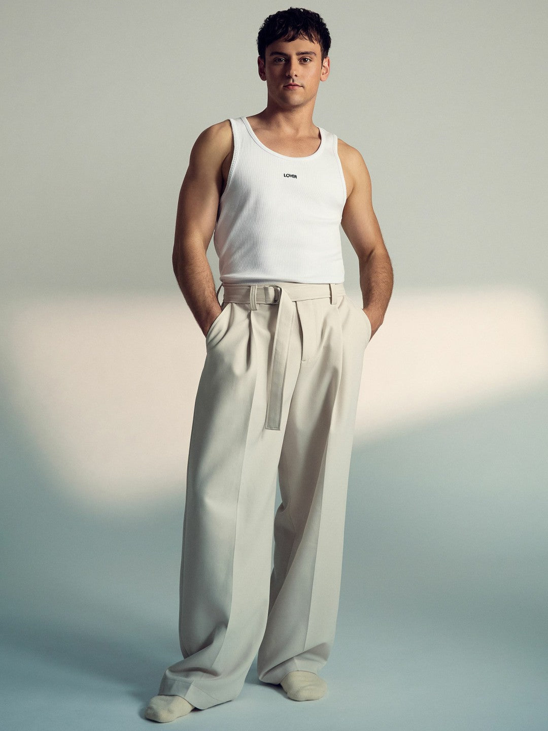 | Tom Daley Cotton Lover Vest with Stretch in White Men | Reiss