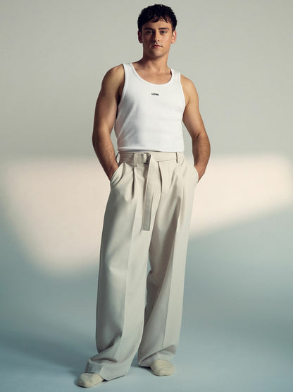 | Tom Daley Cotton Lover Vest with Stretch in White Men | Reiss