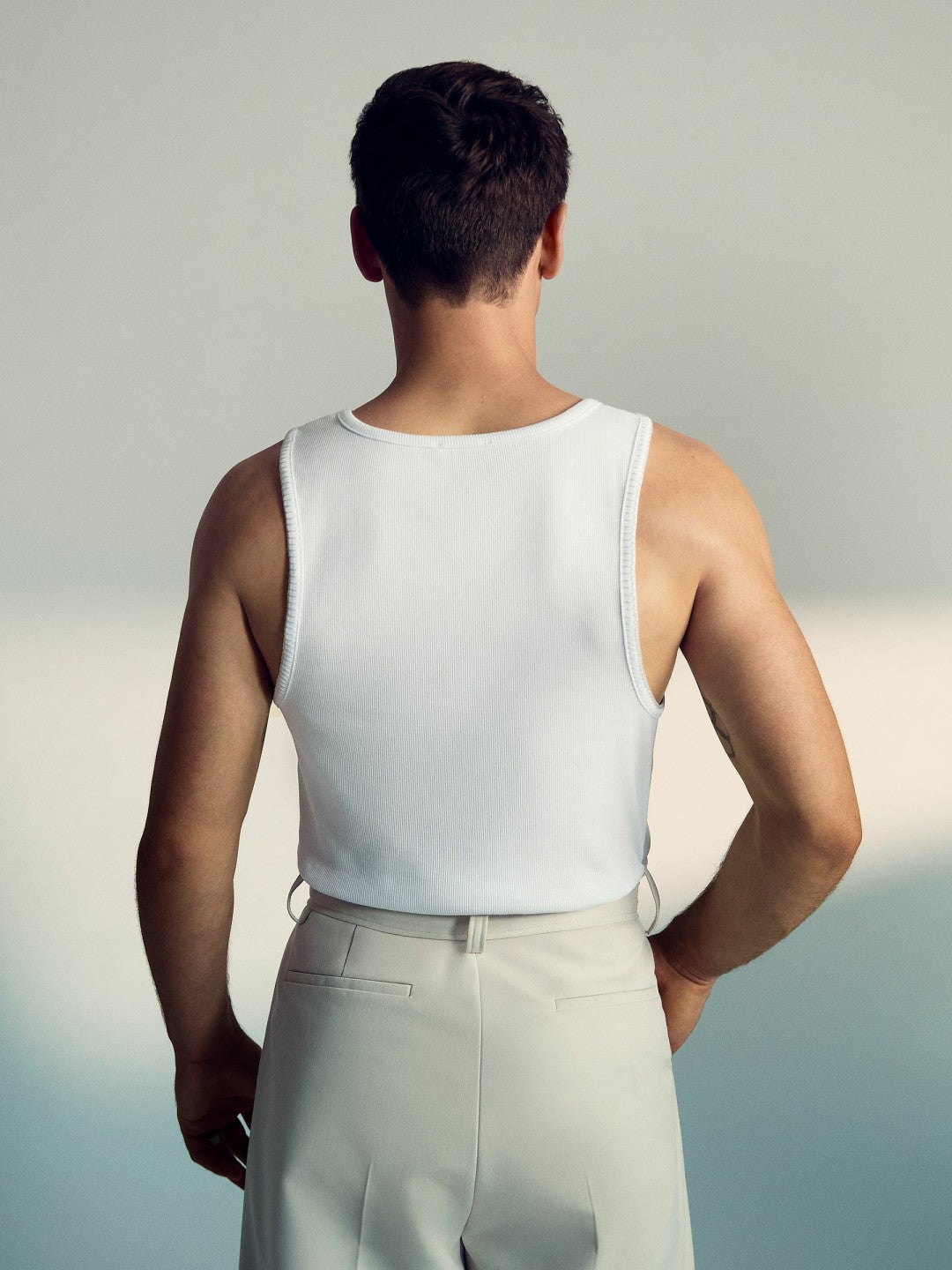 | Tom Daley Cotton Lover Vest with Stretch in White Men | Reiss