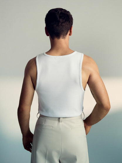 | Tom Daley Cotton Lover Vest with Stretch in White Men | Reiss