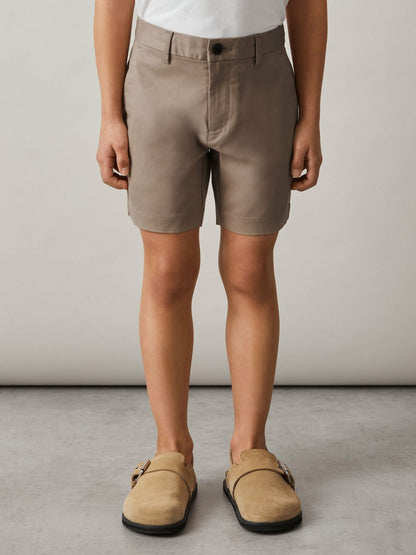 3-9 yrs Cotton Chino Shorts with Stretch in Stone Children & Baby | Reiss